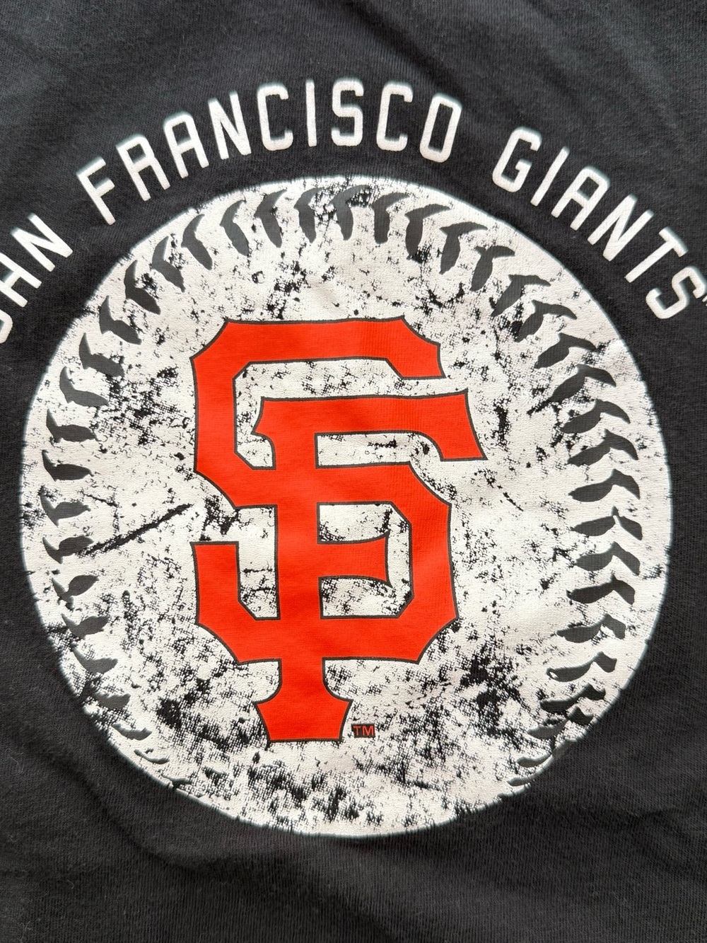 Genuine Merchandise Black T-Shirt SF Giants MLB girls fit size 7/8